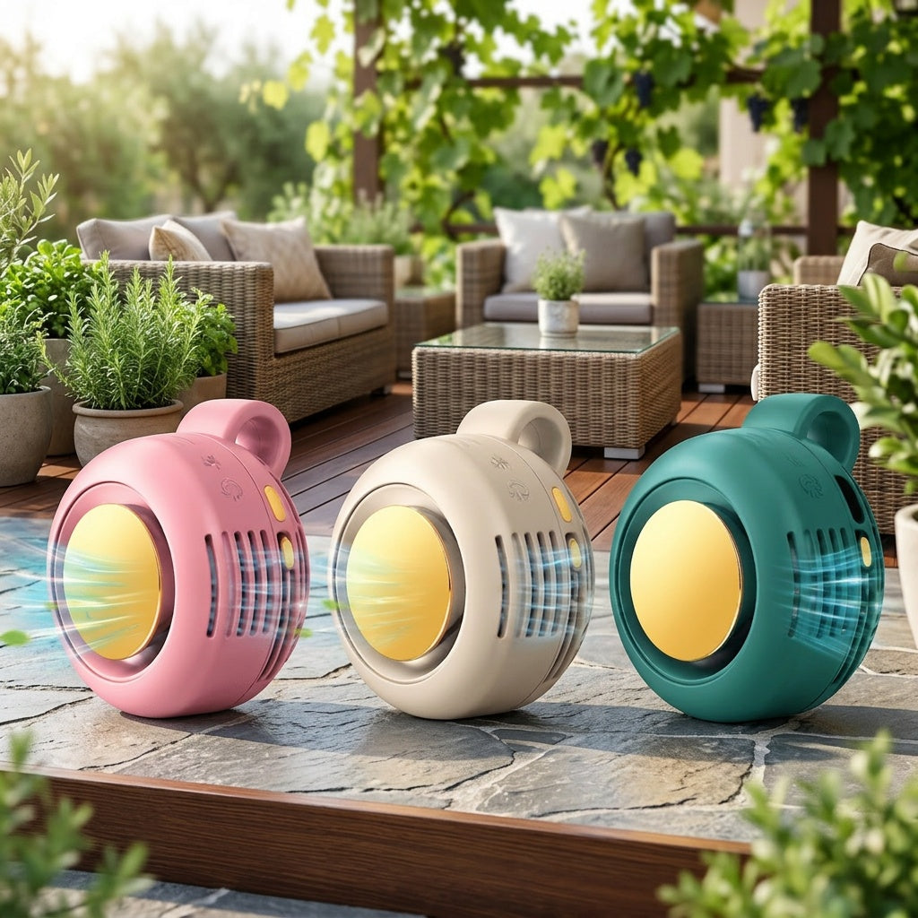 Bladeless Clip-On Fan Portable USB Rechargeable – 360° Rotation Multi-Speed Quiet Personal Cooling Fan for Travel, Camping, Outdoor, Office & Stroller | 1, 2 or 3 Pack