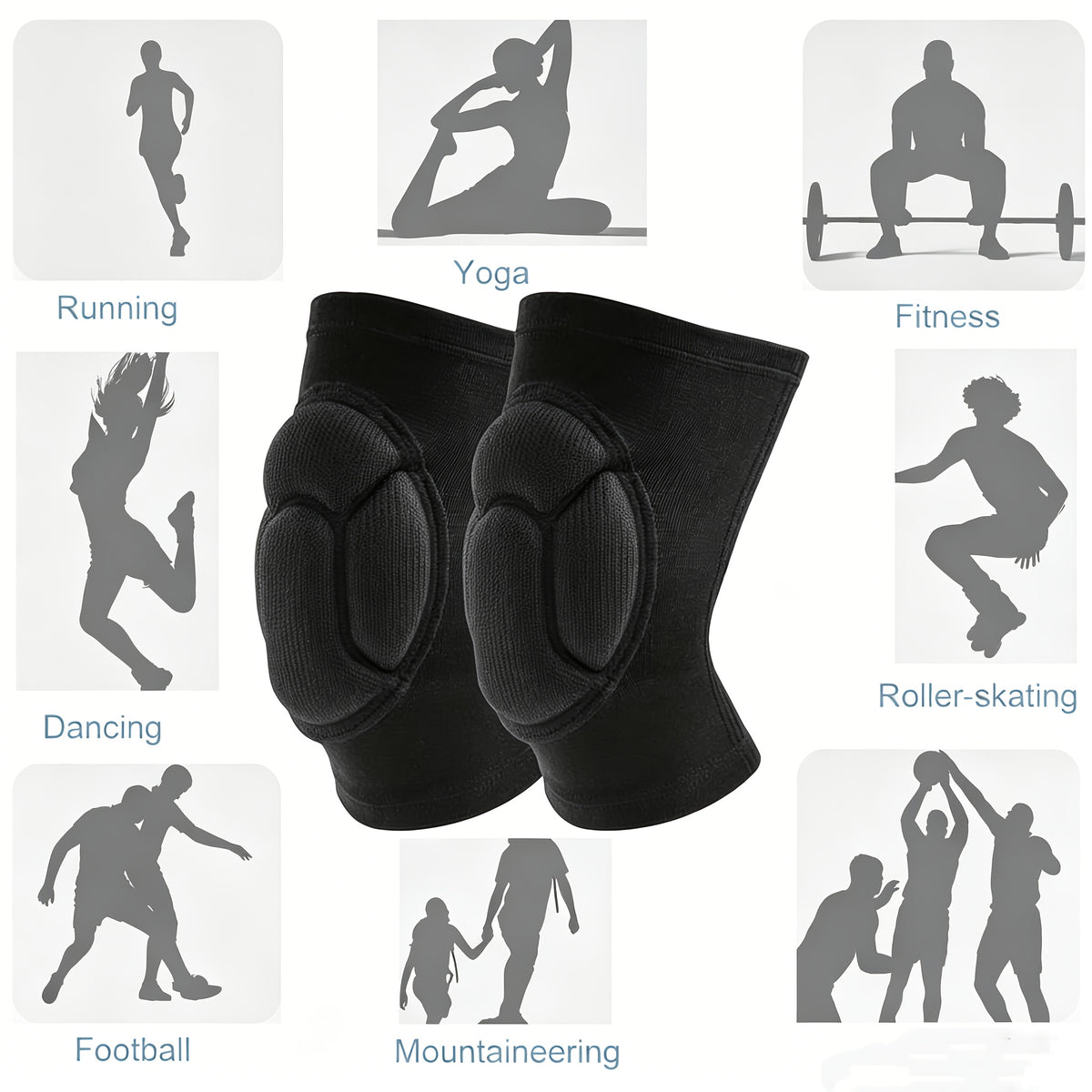 Knee Pads for Adults – Thick Sponge Anti-Slip Knee Sleeves with EVA Foam Padding for Work, Gardening, Flooring, Sports & Outdoor Activities, S/M & Large