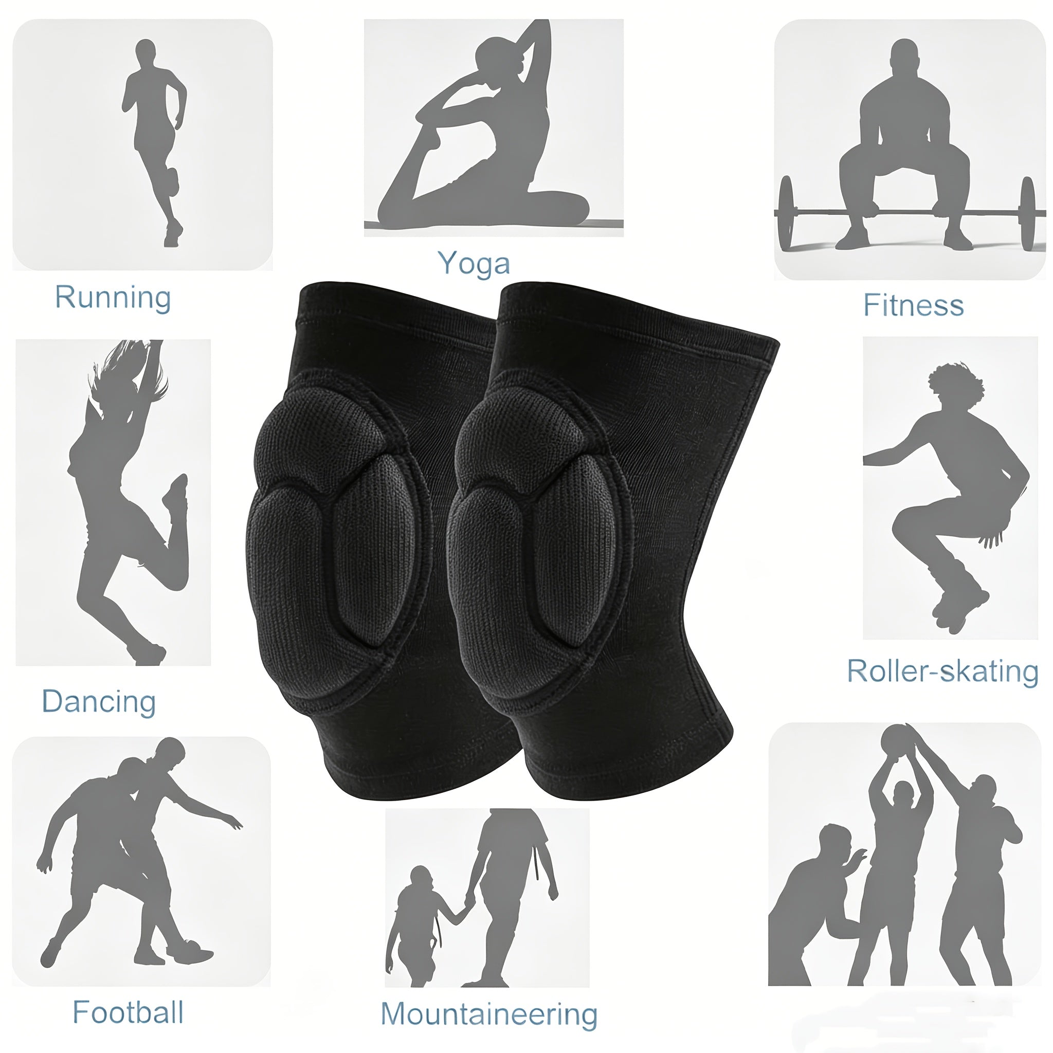 Knee Pads for Adults – Thick Sponge Anti-Slip Knee Sleeves with EVA Foam Padding for Work, Gardening, Flooring, Sports & Outdoor Activities, S/M & Large