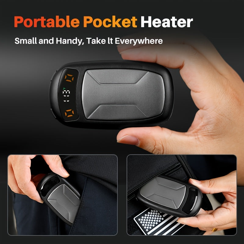 2-Pack Rechargeable Hand Warmers with COB Light & Magnetic Base - 12 Hours Warmth Electric Portable Hand Warmer with High Lumen Flashlight for Camping, Hiking, Winter Outdoor Use - Christmas Gift for Women Men