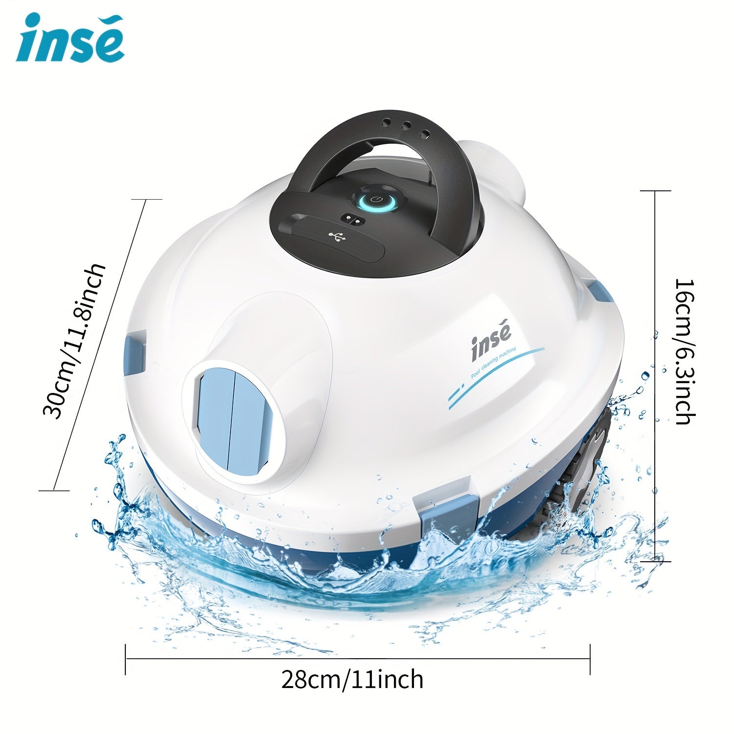 Cordless Robotic Pool Cleaner Automatic Vacuum 90 Min Runtime IPX8 Waterproof Self-Parking Lightweight, Robot Pool Cleaner for Flat Above Ground In-Ground Pool Up to 65 Ft 1100 Sq Ft