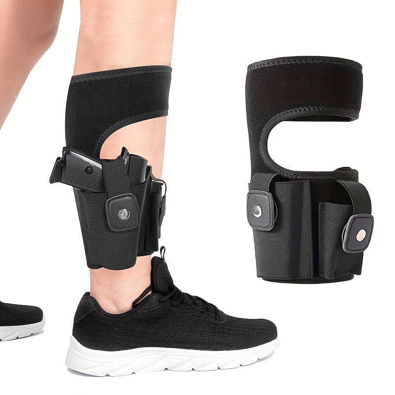 Universal Ambidextrous Ankle Holster with Mag Pouch - Adjustable Hook and Loop Concealed Carry Leg Holster for Men and Women, Polyester, Free Size