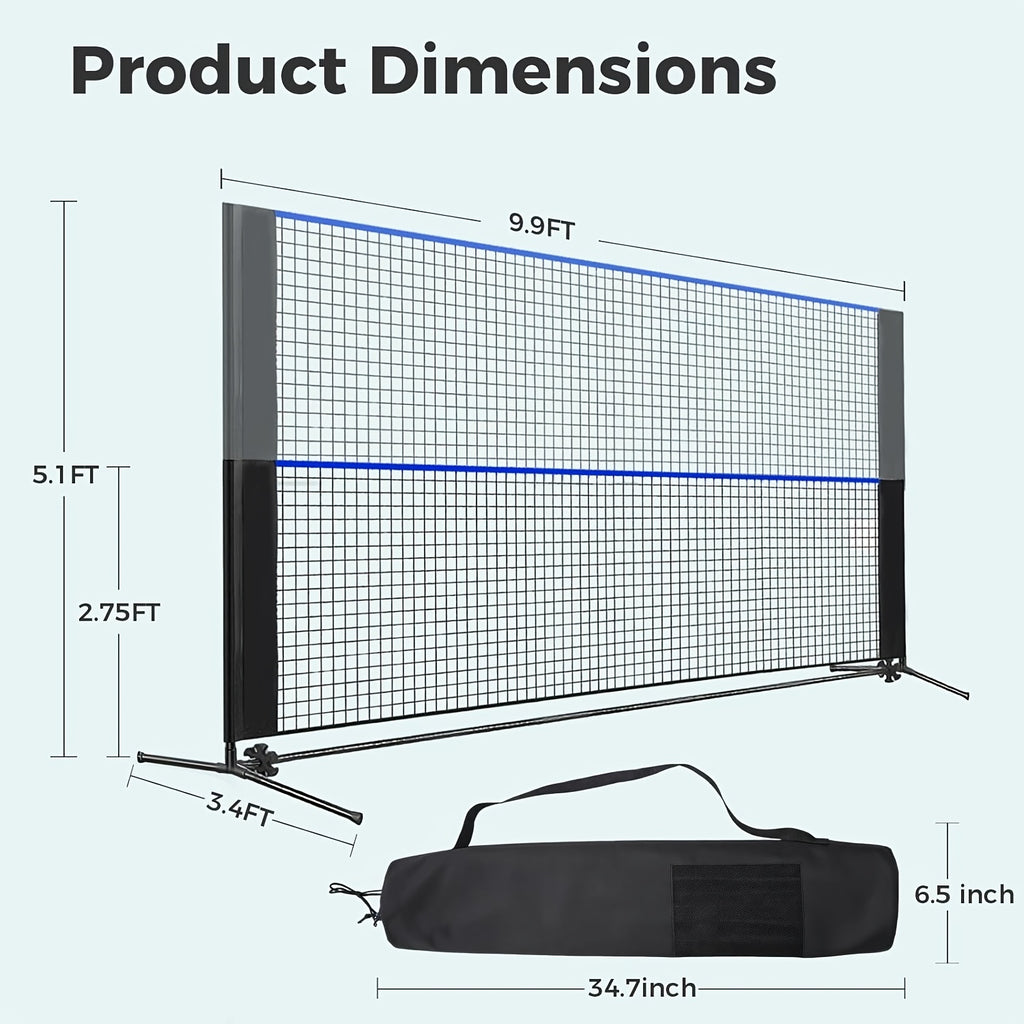 Portable Badminton Volleyball Net Set – Adjustable Height & Tension, 10ft & 14ft, Weather-Resistant, Carry Bag Included, for Outdoor, Backyard, Pool & Indoor Court Games