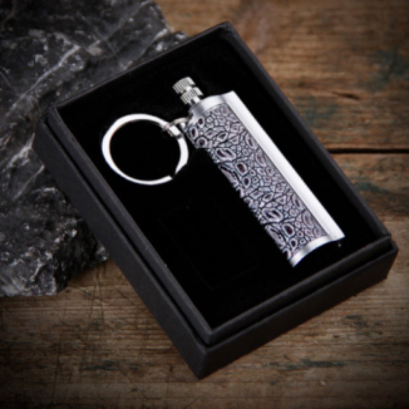 Flint Fire Starter Keychain Metal Matchstick Permanent Match Lighter Portable Waterproof Emergency Fire Starter Gear for Outdoor Camping Hiking Survival EDC Men's Gift