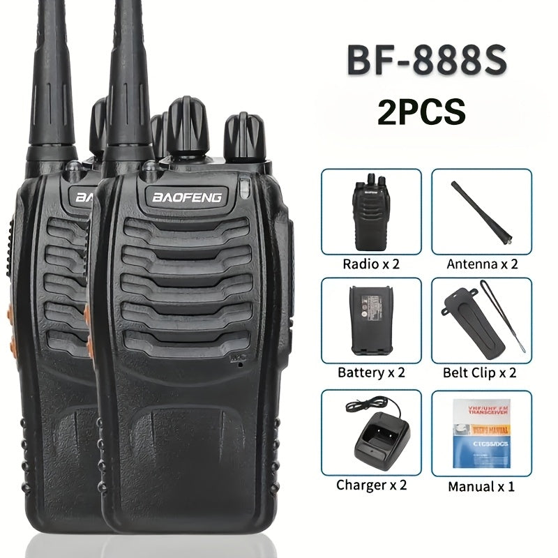 Walkie Talkies Long Range Rechargeable Baofeng BF-888S 16 Channel UHF Two Way Radio with Earphones – 2-Pack & 4-Pack for Camping Hiking Hunting