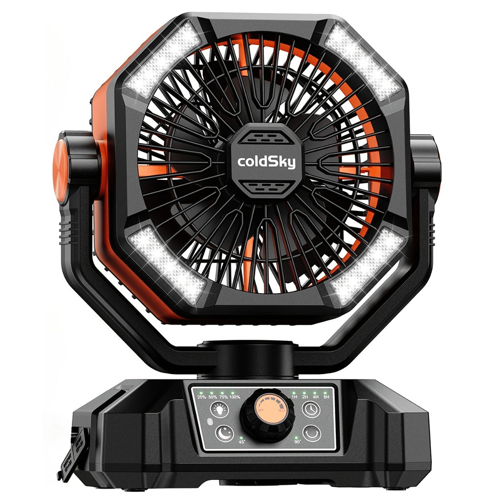 Camping Fan with 20000mAh Battery – 8-Speed Portable Tent Fan, USB Rechargeable, Enhanced Motor, Outdoor Travel Hiking