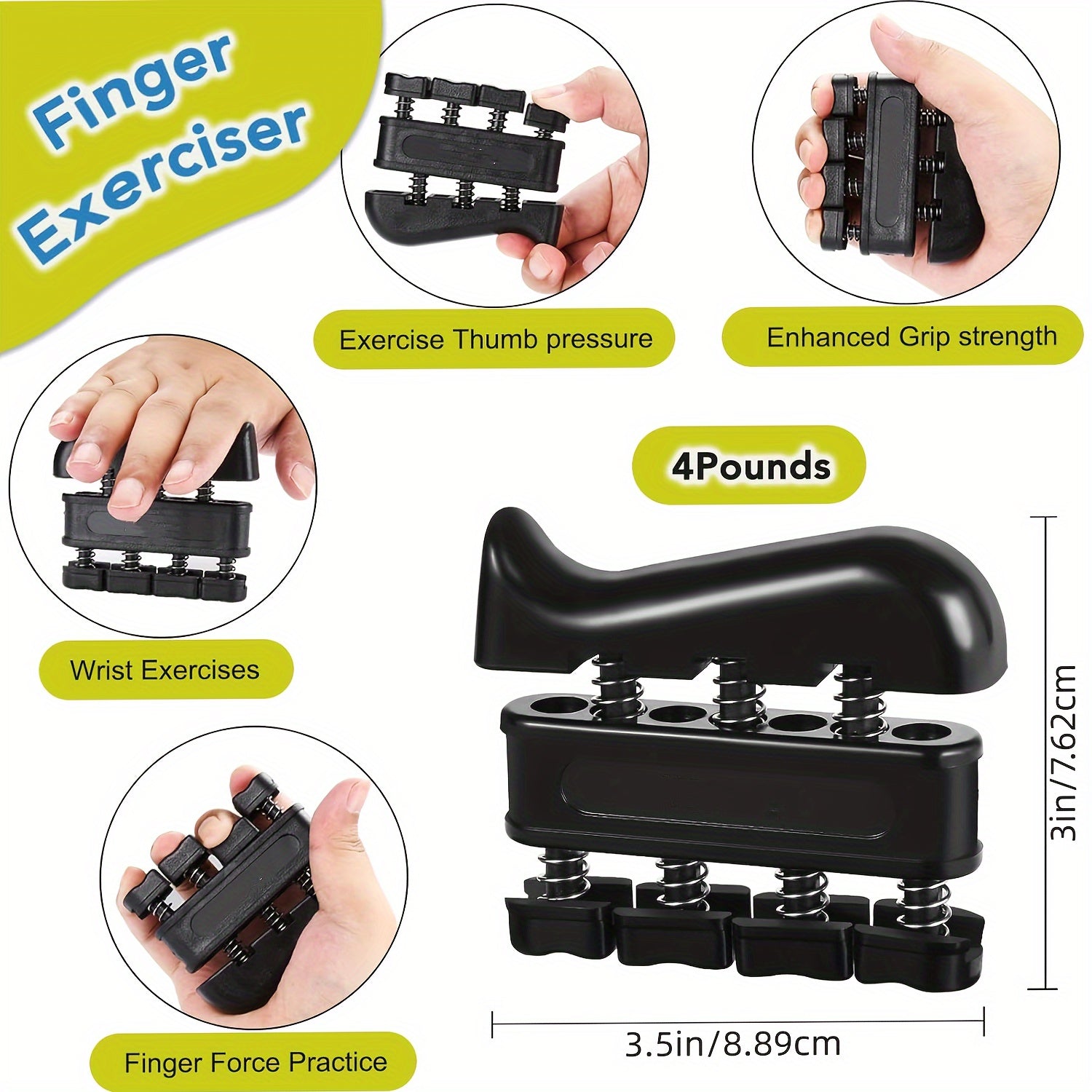 6-Piece Grip Strength Trainer Set Finger Exerciser Hand Strengthener Forearm Ring – Progressive Resistance for Athletes Musicians Rock Climbers Men Women