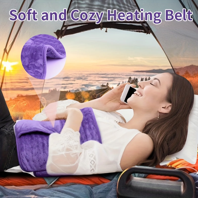 Heating Belt for Back Pain Relief Electric 12x24 Heated Waist Wrap – 6 Levels 4 Timers 6-Hour Auto Shutoff for Men Women Cramps Muscle Soreness