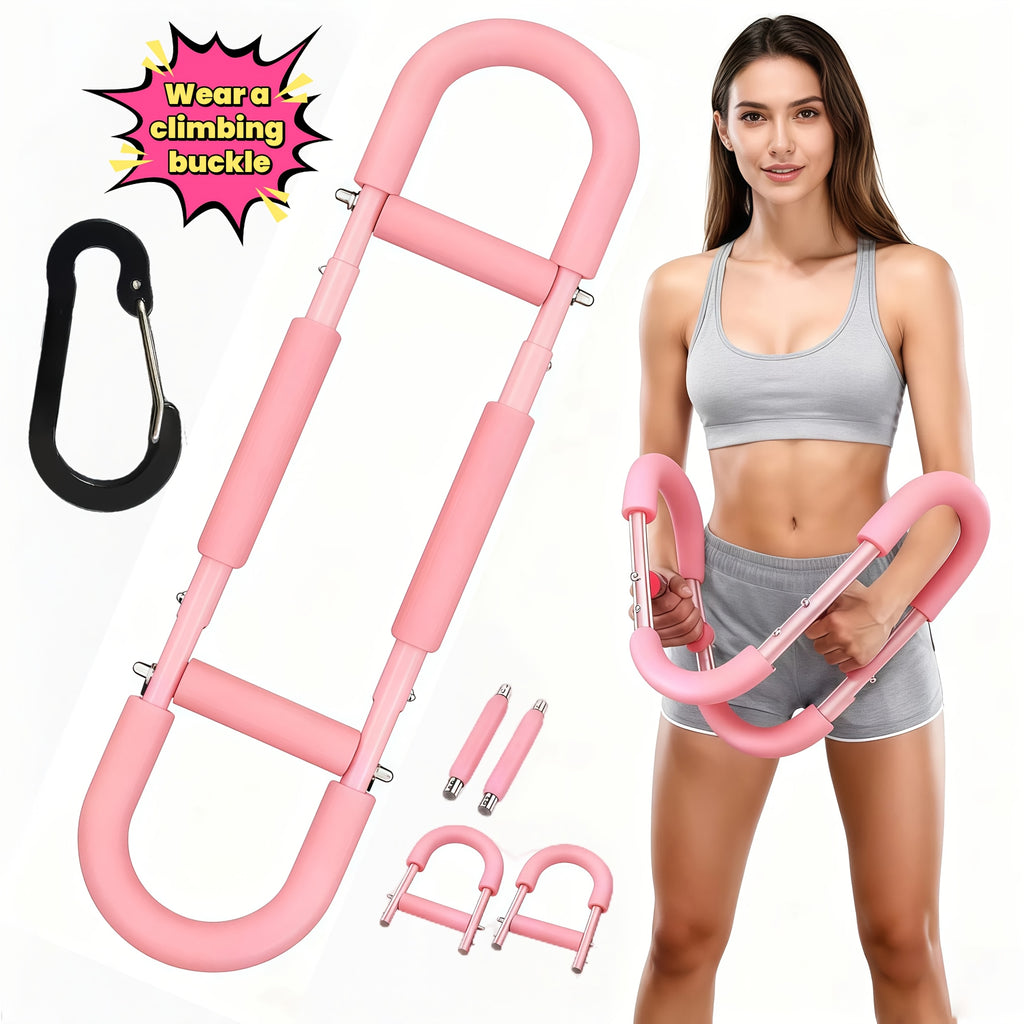 Arm Training Spring Exercise Bar 3-Speed Adjustable Resistance – Forearm Triceps Chest Exerciser Detachable Portable Home Gym Fitness Equipment – Upper Body Strength Trainer for Men & Women