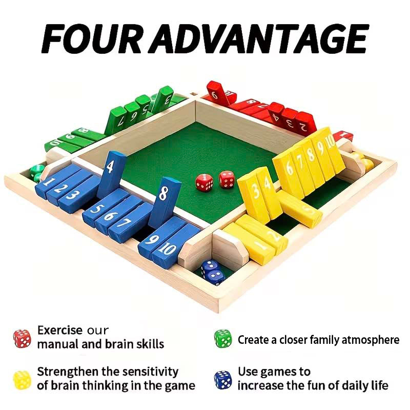 Classic Wooden Dice Strategy Board Game for 2-4 Players – Fun Adult Party Game for Social Nights, Family Game Night, Group Activities & Indoor Entertainment
