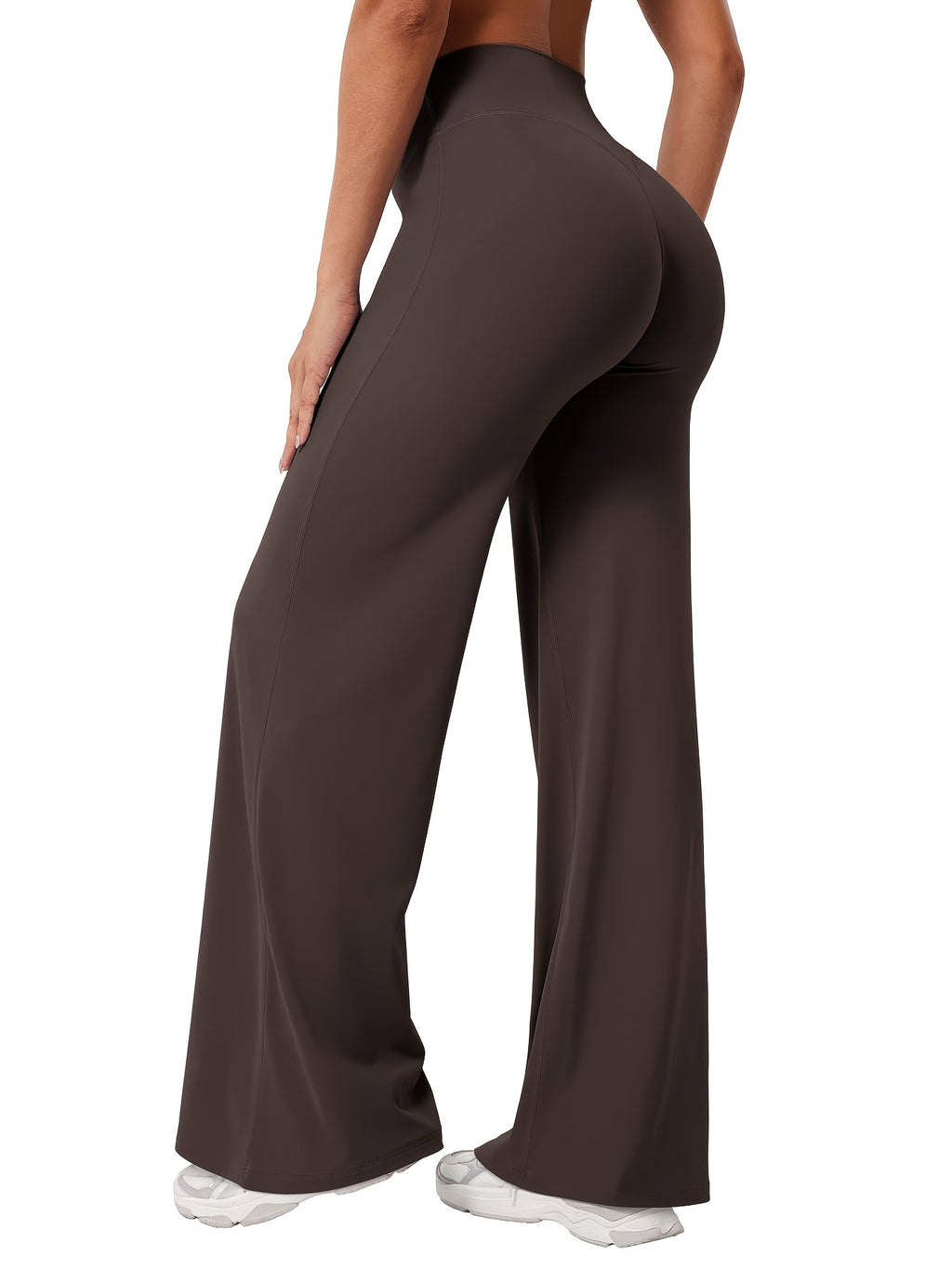 4-Piece Women's Yoga Outfit Set High Waist Wide Leg Flared Pants Coordinated Activewear for Yoga Pilates Fitness Athleisure Black Gray Navy Coffee S-XXL