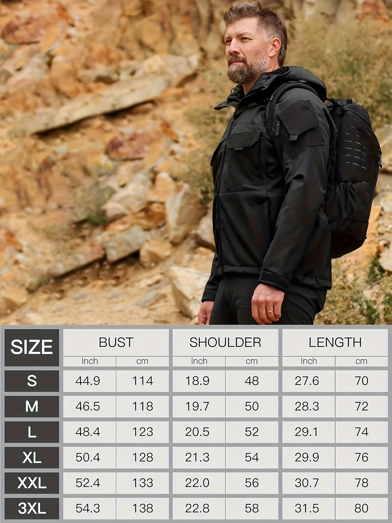 Men's Windproof Soft Shell Jacket with Hood & Pockets Scratch-Resistant Fleece-Lined Outdoor Zip-Up Coat for Hiking Cycling Camping – Lightweight Spring Fall Jacket for Men S M L