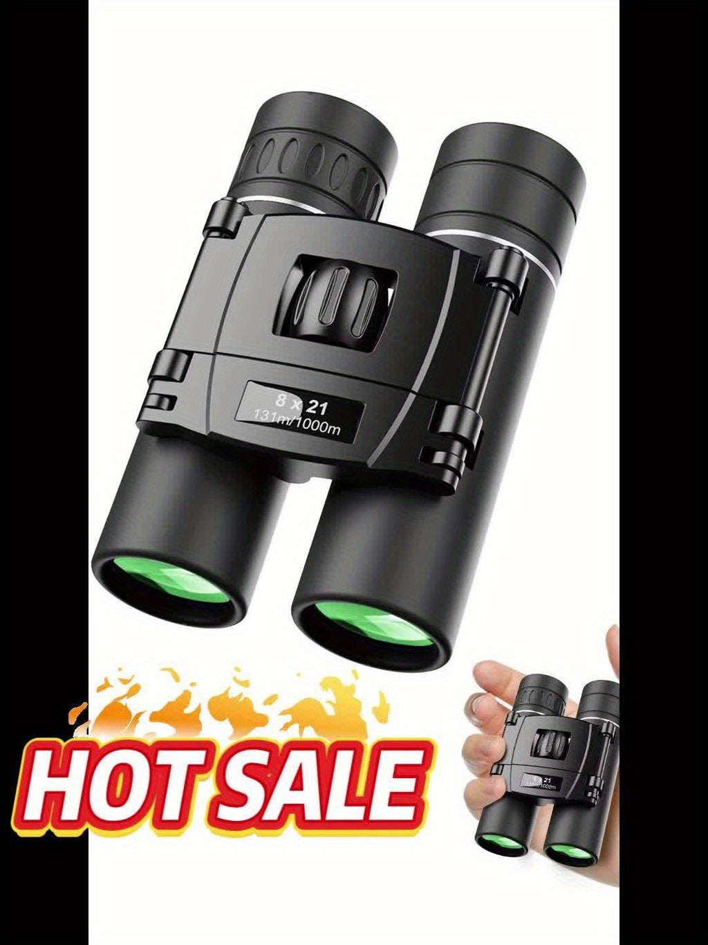 8x21 Mini Pocket Binoculars Compact Lightweight with Fully Coated Lens – Folding Binoculars for Hiking Bird Watching Travel Concert Theater Opera & Outdoor Adventures