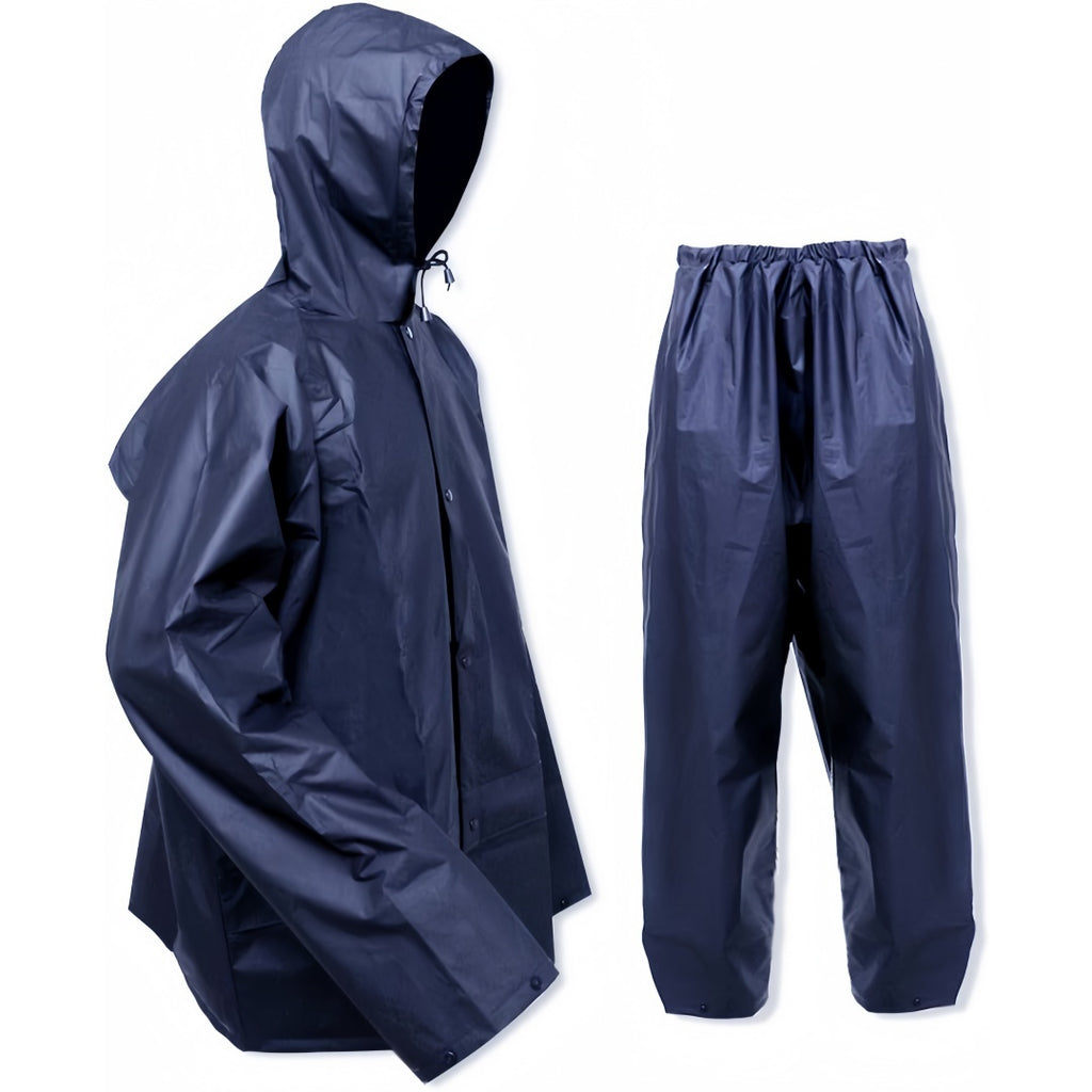 Waterproof Rain Suit for Men Women – Ultra Lite Rain Jacket & Pants Set Windproof Packable Rain Gear for Hiking Camping Cycling Fishing Outdoor Sports S-XXXL Navy Blue