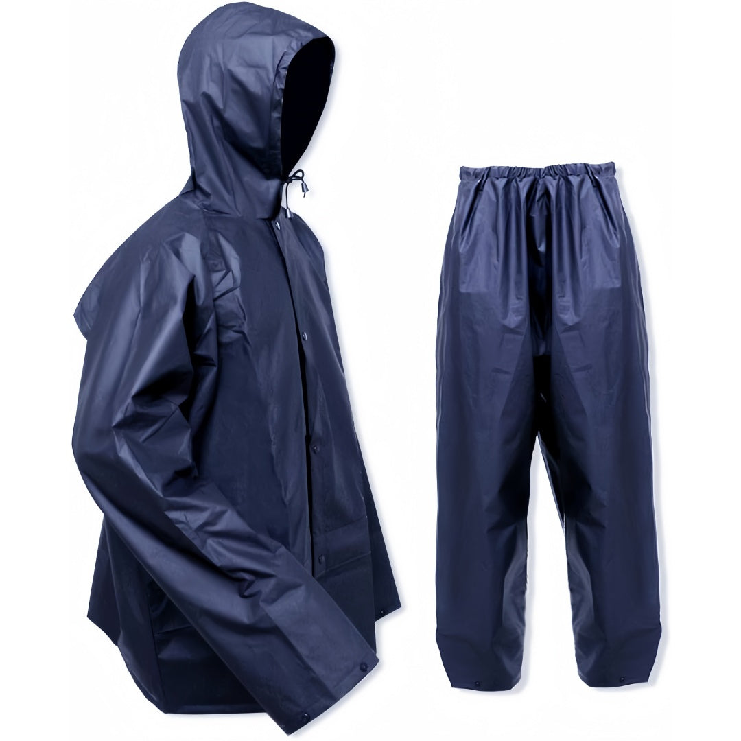 Waterproof Rain Suit for Men Women – Ultra Lite Rain Jacket & Pants Set Windproof Packable Rain Gear for Hiking Camping Cycling Fishing Outdoor Sports S-XXXL Navy Blue