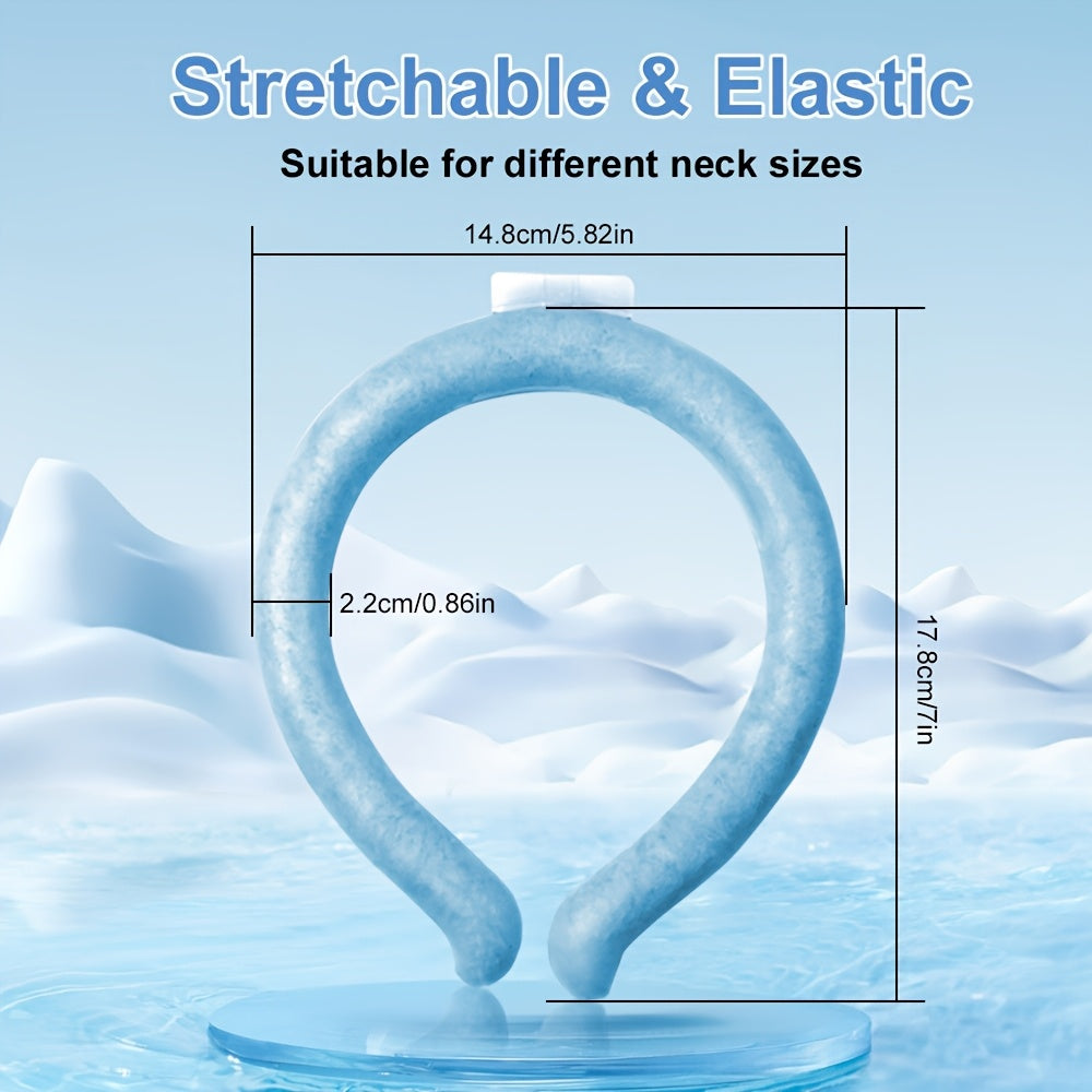 Neck Cooler Ice Ring 3 Pack Wearable Cooling Tube Gel Wrap for Hot Weather Summer Heat Outdoor Workers Sports Hot Flashes Fever Freezes at 28°C Blue White Pink Green
