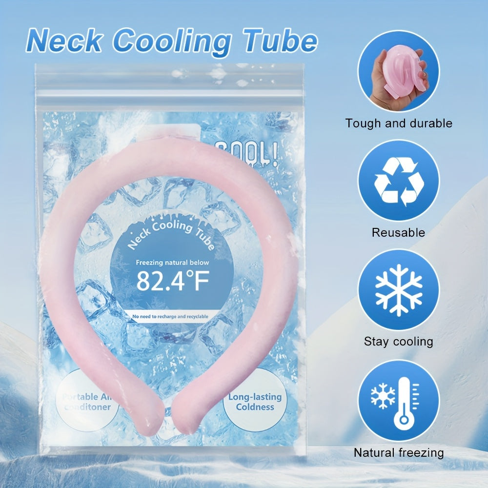 Neck Cooler Ice Ring 3 Pack Wearable Cooling Tube Gel Wrap for Hot Weather Summer Heat Outdoor Workers Sports Hot Flashes Fever Freezes at 28°C Blue White Pink Green