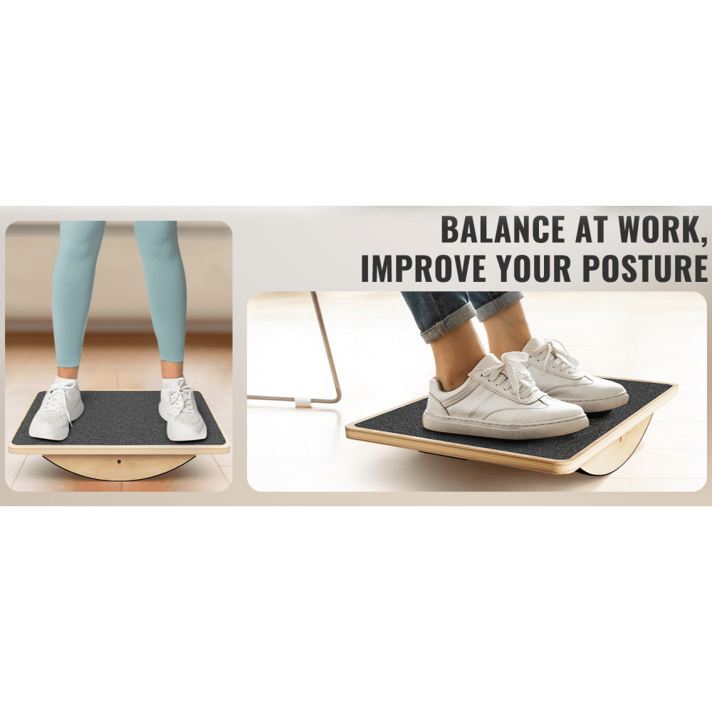 Balance Board Wobble Board Anti-Slip 350LBS Wooden Rocker Board for Core Strength Physical Therapy Standing Desk Adults Beginners