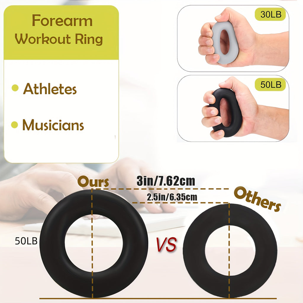 6-Piece Grip Strength Trainer Set Finger Exerciser Hand Strengthener Forearm Ring – Progressive Resistance for Athletes Musicians Rock Climbers Men Women