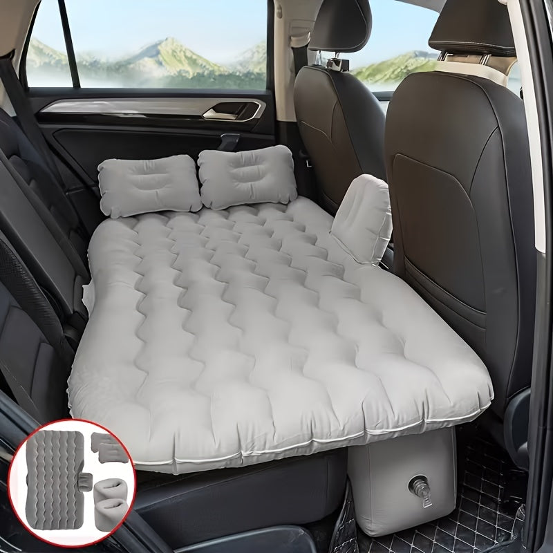 Inflatable Car Mattress Portable Backseat Sleeping Bed PVC Travel Cushion for SUV Truck Camping Picnic Road Trip Outdoor Rest Blue Black Beige Gray
