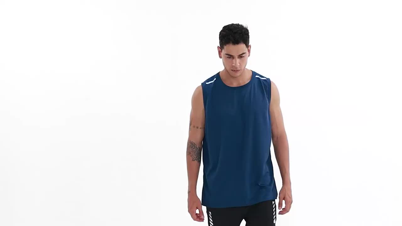 Quick-Dry Sleeveless Workout Tank Tops for Men 3-Pack – Breathable Striped Crew Neck Athletic Vests for Running Gym Cycling S-XXXL Black Grey Navy