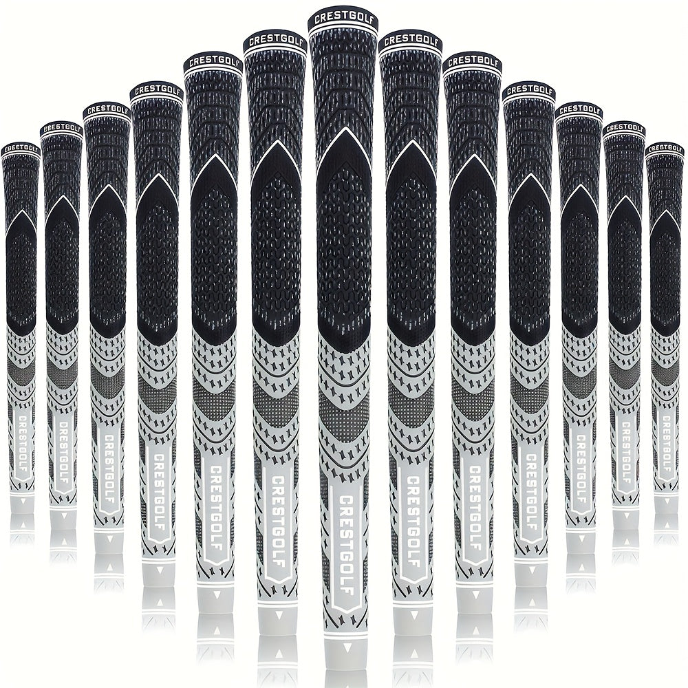 13pcs Golf Grips Set Midsize All Weather Compound Hybrid Rubber Golf Club Grips Ecological Yarn Thread Technology Multiple Colors