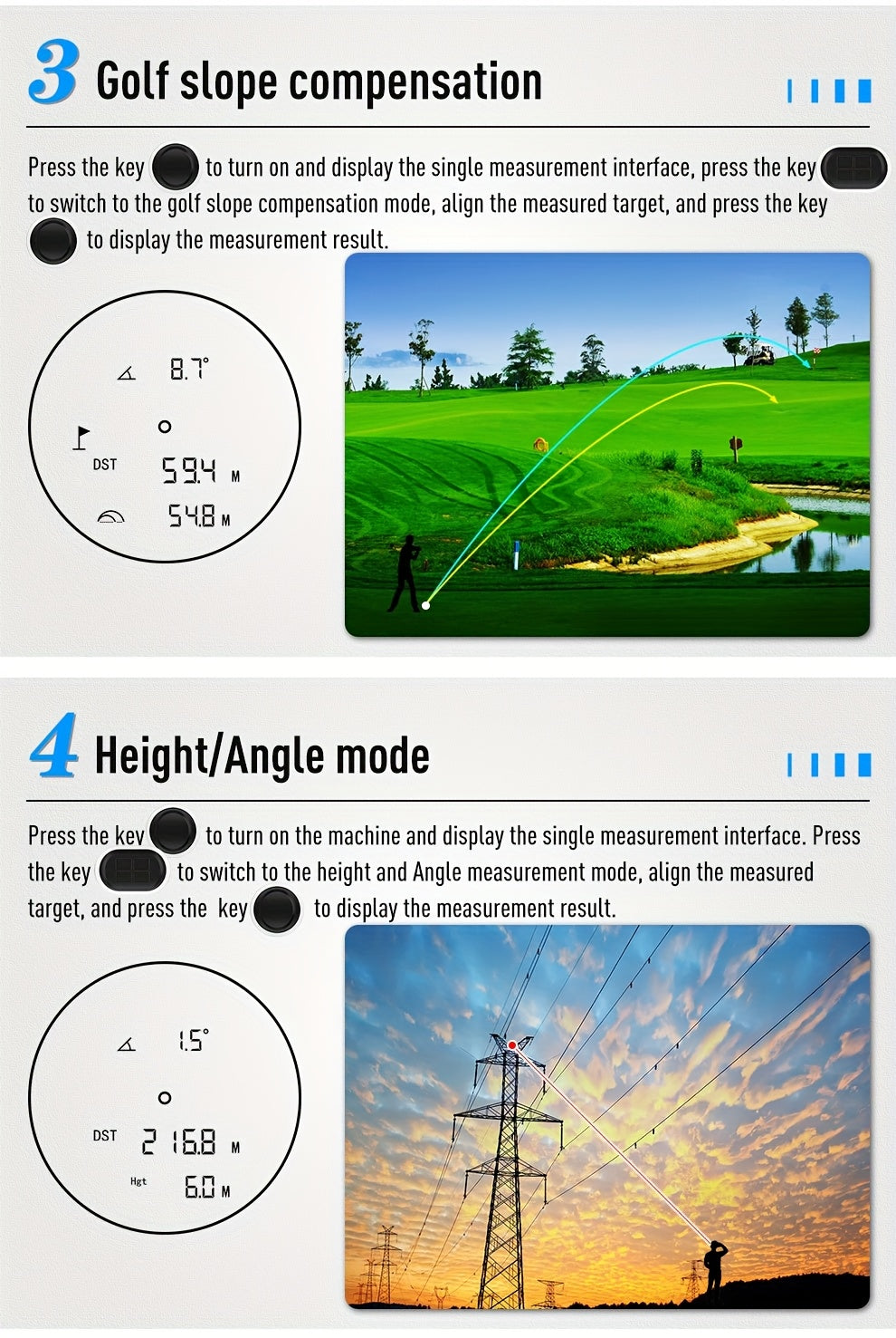 Golf Laser Rangefinder 1200 Yards – 6.5x HD Magnification, Slope Compensation, Flag Lock, Anti-Vibration, USB Rechargeable, High Precision Distance Meter for Golf, Hunting & Outdoor Sports