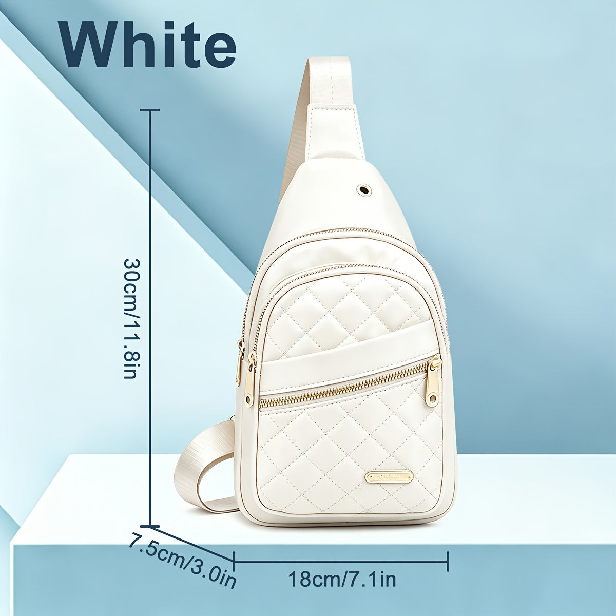 Quilted Sling Backpack Crossbody Bag – Adjustable Shoulder Strap Zipper Casual Daypack for Women Men Travel Everyday Use, Multiple Colors