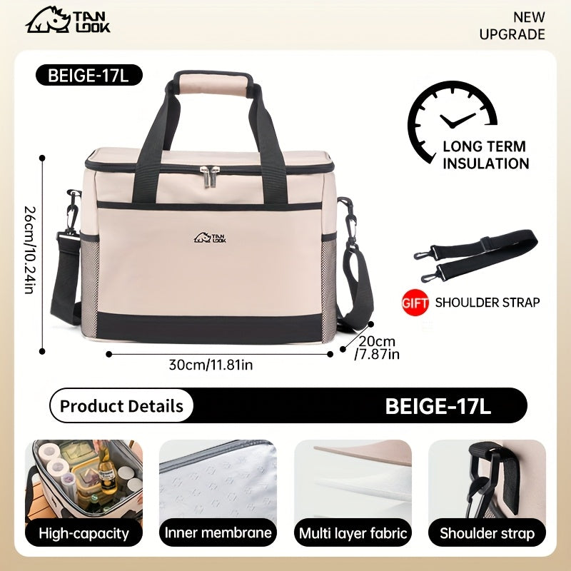 Insulated Cooler Bag Large Capacity Portable Lunch Bag for Camping Hiking Picnic Beach Car Travel Outdoor Food Storage