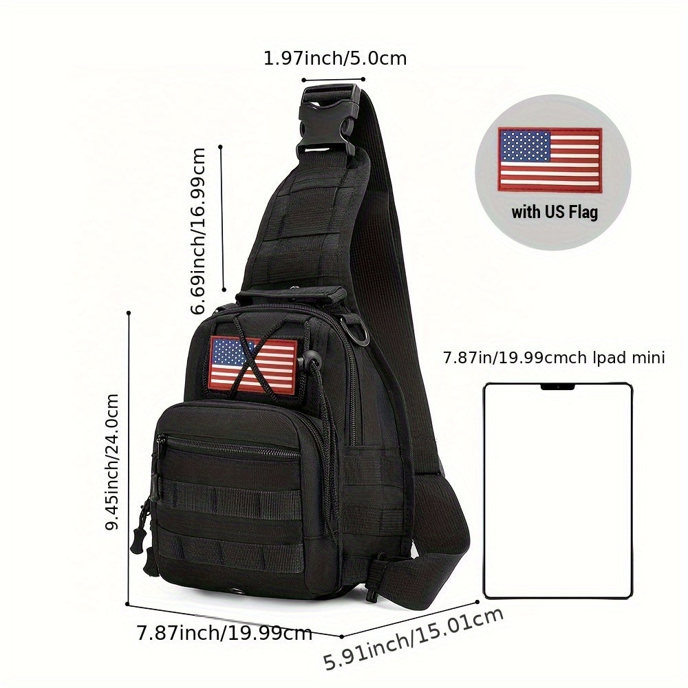 Men's Sling Bag Lightweight Crossbody Chest Pack, Multi-Pocket Shoulder Bag with Adjustable Strap for Cycling Hiking Travel EDC, Compact Outdoor Daypack for Men