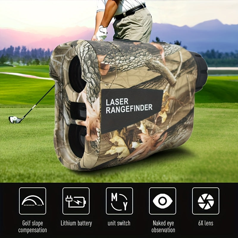 1200 Yard Laser Rangefinder 6X Camo Rechargeable – Golf & Hunting Range Finder with Flagpole Lock, Trajectory Compensation, Speed & Altitude Measurement
