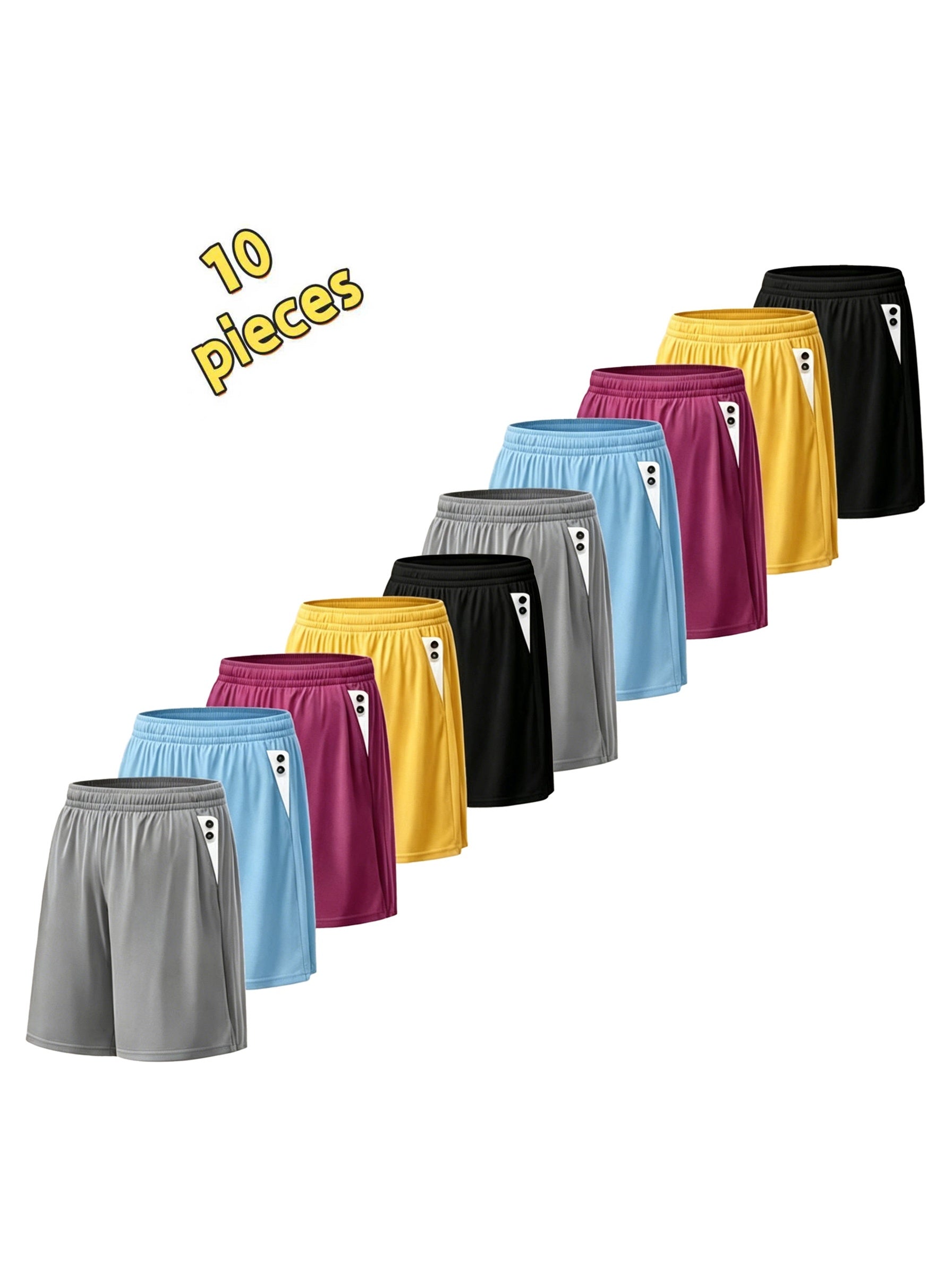 Men's Athletic Shorts 10-Pack Quick-Dry Lightweight Loose Fit Training Running Shorts with Pockets Adjustable Waistband Gym Sports Outdoor Sizes S-XXXL