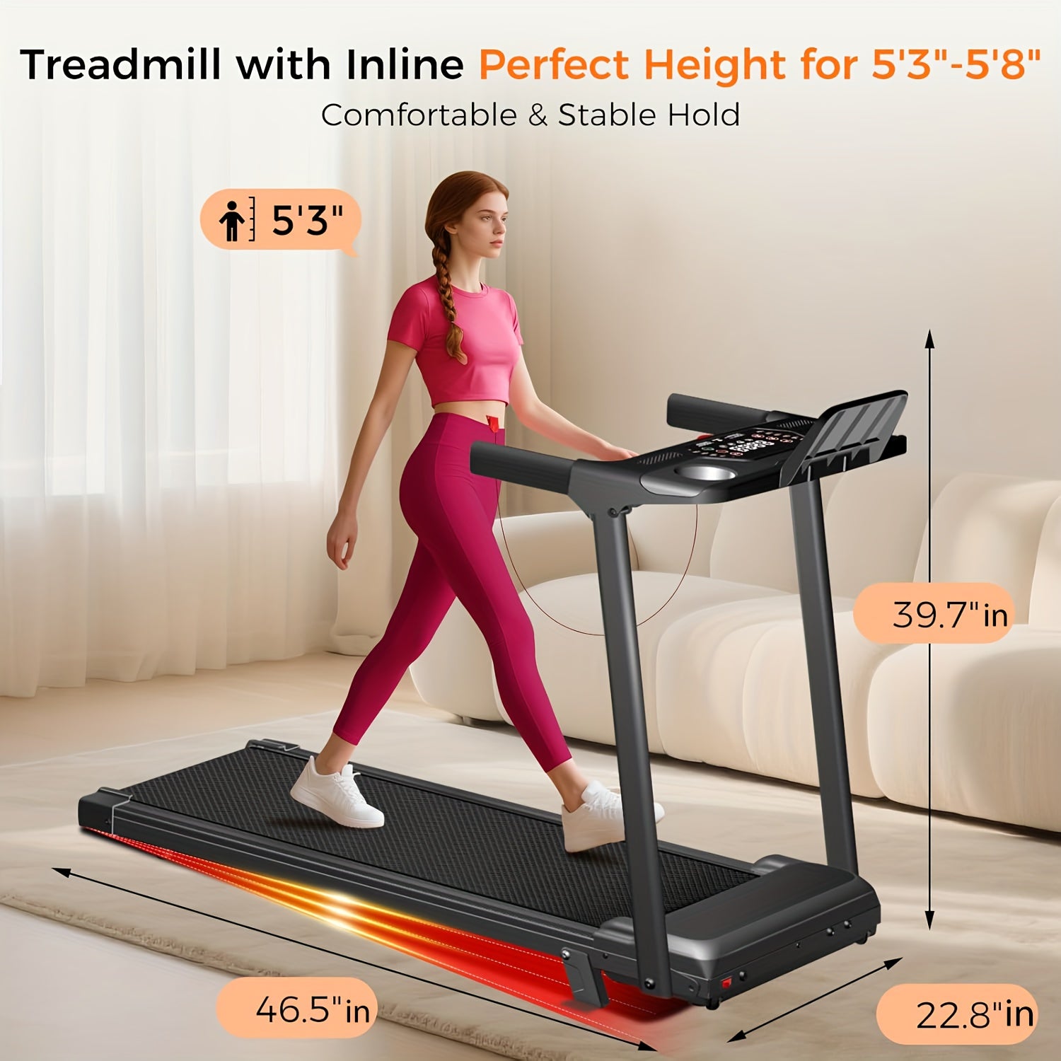 Foldable Treadmill 3-in-1 14% Incline 300 Lbs 3.0HP Quiet Walking Pad – Portable Home Gym Walking Jogging Running Machine with Handle