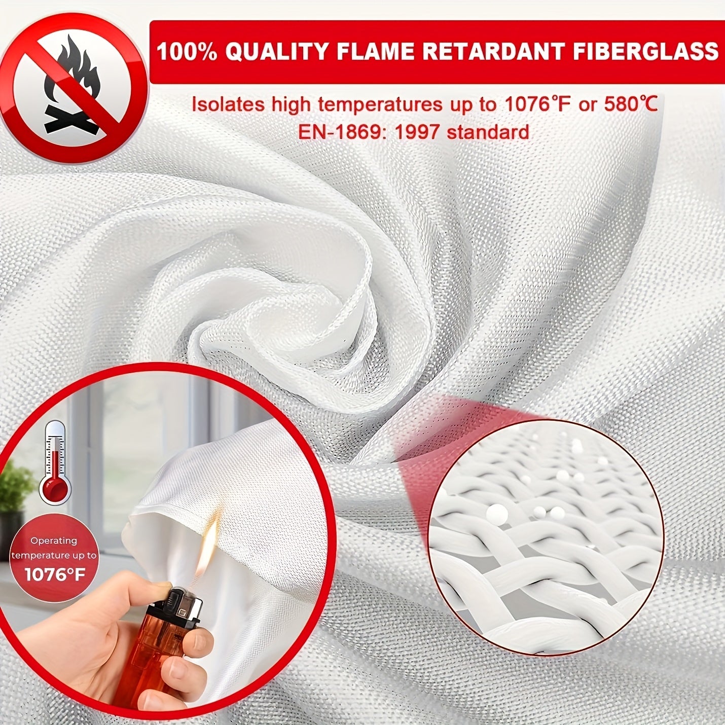 Fire Blanket 4 Pack Emergency Fiberglass Flame Resistant Blanket for Home Kitchen Camping Hiking Heat Resistant Compact Fire Safety Equipment