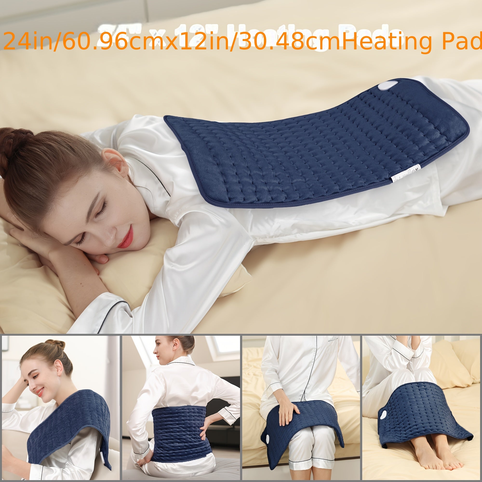Heating Pad for Back Neck Shoulders 24x12 – Wet & Dry Heat, 6 Levels to 140°F, 4 Timer Settings, Auto Shut-Off, Machine Washable | Soft Flannel Pad for Abdomen, Knee & Leg Pain Relief, Christmas Gift