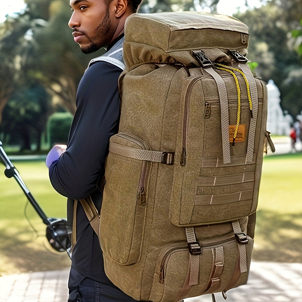 90L Large Capacity Hiking Backpack – Wear-Resistant Mountaineering Camping Travel Backpack for Men & Women, Durable Outdoor Trekking Pack (Black, Khaki, Green)