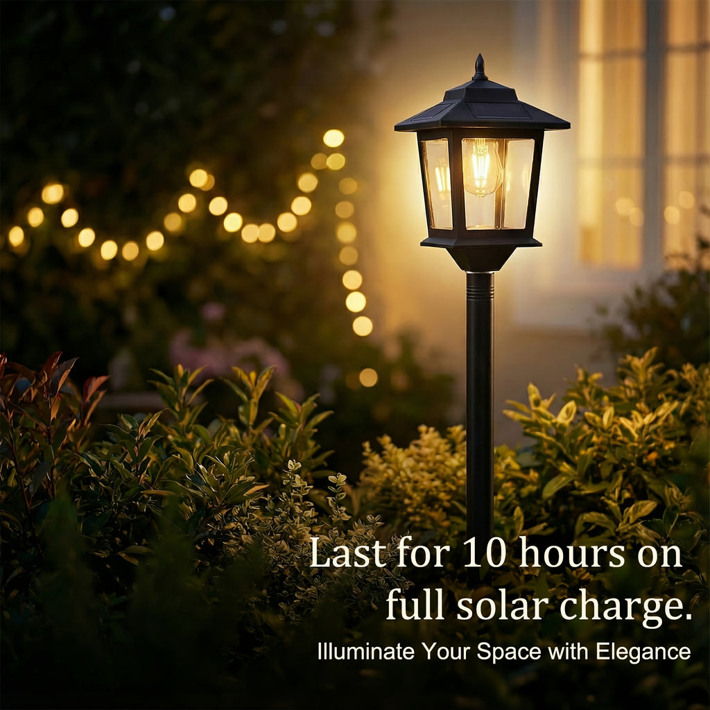 Solar Lamp Post Lights Outdoor 2 Pack 63-Inch – IP44 Waterproof, 1800LM Warm White, Replaceable Bulb, Decorative Pole Lights for Garden, Patio, Pathway, Driveway & Front Door | Christmas Decor