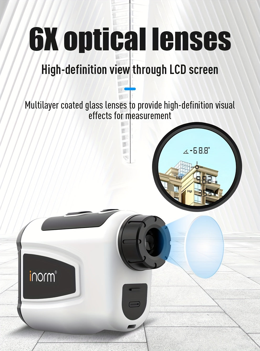 Golf Laser Rangefinder 1200 Yards – 6.5x HD Magnification, Slope Compensation, Flag Lock, Anti-Vibration, USB Rechargeable, High Precision Distance Meter for Golf, Hunting & Outdoor Sports