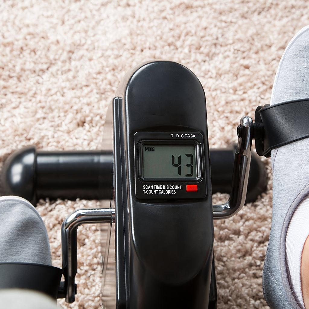 Under Desk Bike Pedal Exerciser with LCD Screen Portable Mini Exercise Bike Adjustable Resistance Arm Leg Workout for Home Office Travel Seniors Rehabilitation