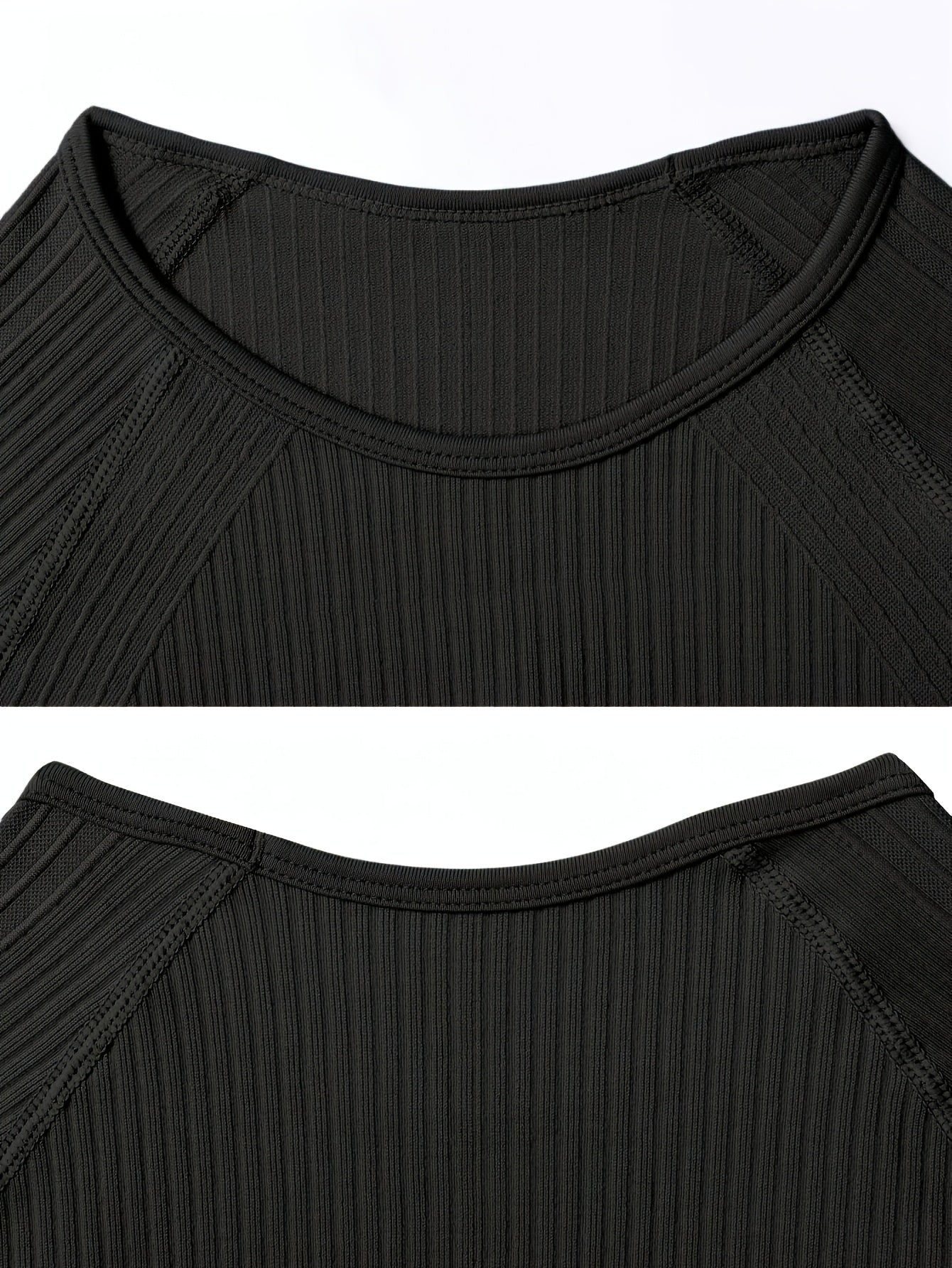 2PCS Women's Workout Set – Yoga Crop Top & Leggings, Crew Neck, Medium Stretch, Solid Color All-Season Activewear, XS-XL