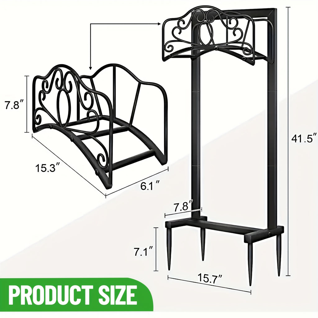 Garden Hose Holder Outdoor Wall Mount & Freestanding Hose Reel Rack – Heavy Duty Metal, Rust-Resistant, Multi-Style Options for Lawn Patio Yard