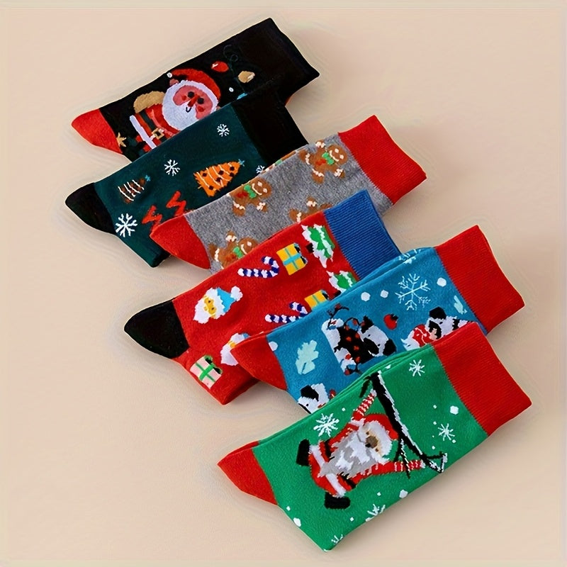 Christmas Socks 30 Pairs Bulk Set – Funny Novelty Holiday Socks with Reindeer Snowflakes Santa Claus Christmas Tree Gingerbread Patterns, Warm Unisex Gift for Men & Women