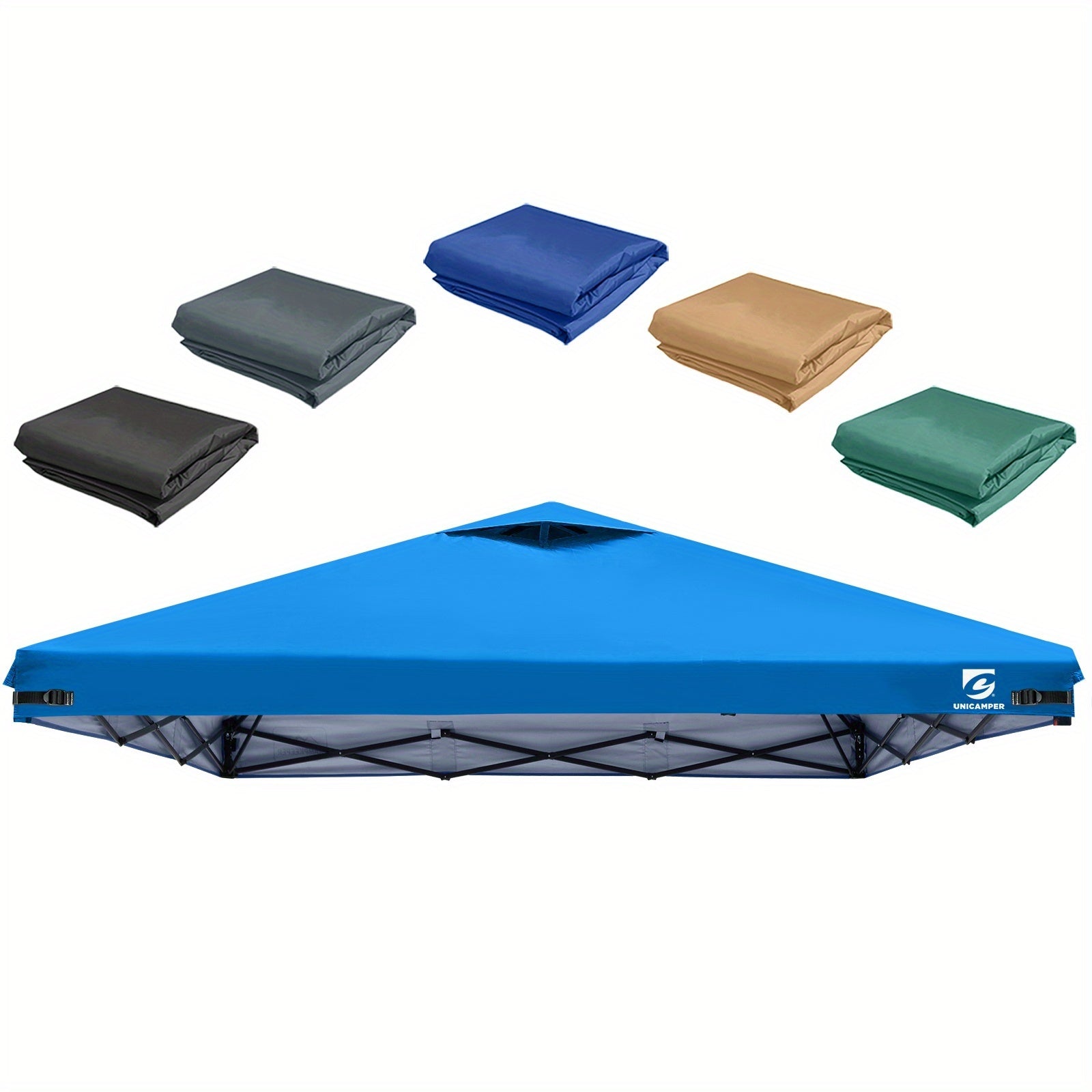 10x10 FT Canopy Replacement Top Cover Waterproof with Ventilation Ports for Straight-Leg Pop-Up Canopy Tent Outdoor Camping Patio Garden Events 11 Colors