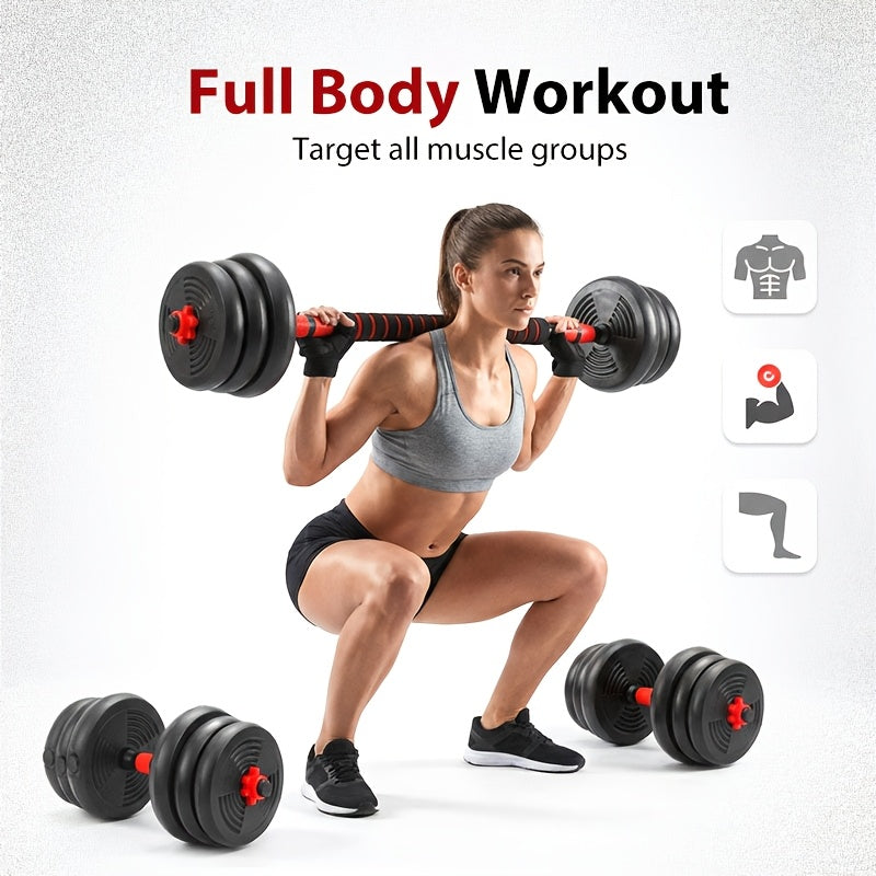 Quick-Adjust Dumbbell Set 22 & 44 LB – 3-in-1 Space-Saving Free Weights for Home Gym, Full Body Strength Training for Men & Women, Compact Apartment Fitness Equipment