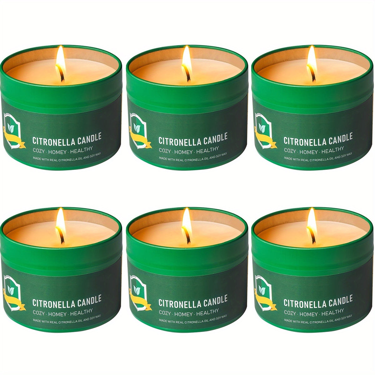 Citronella Candles Outdoor 6 Pack 4.4 oz 150 Hours Burn Time Mosquito Repellent Candles for Patio Camping BBQ Garden Yard Party