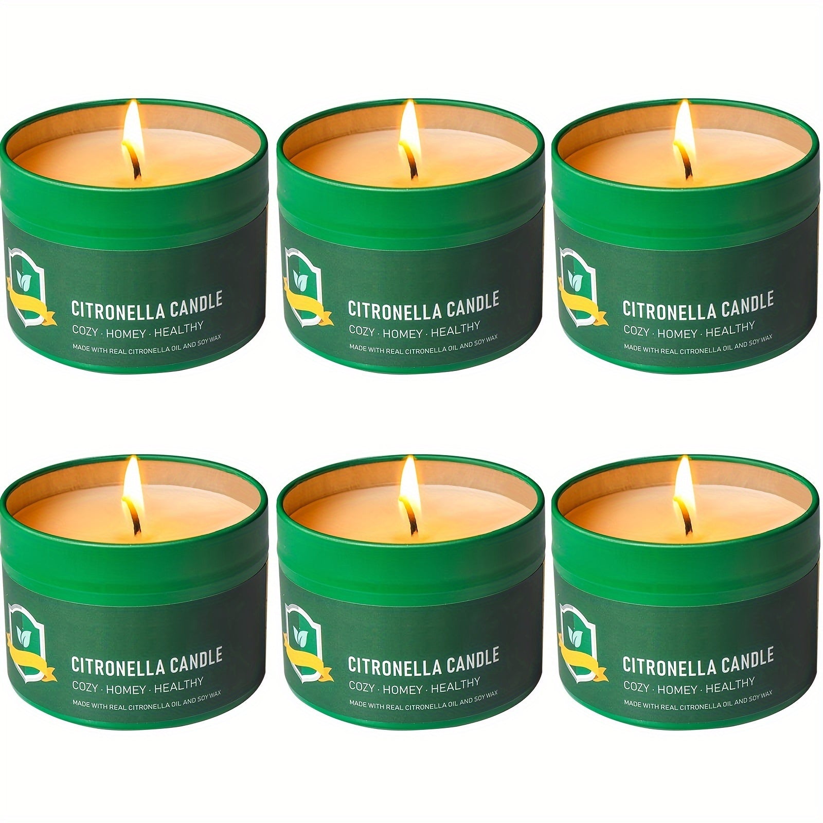 Citronella Candles Outdoor 6 Pack 4.4 oz 150 Hours Burn Time Mosquito Repellent Candles for Patio Camping BBQ Garden Yard Party