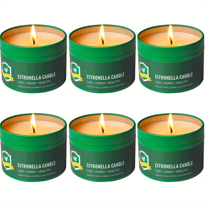 Citronella Candles Outdoor 6 Pack 4.4 oz 150 Hours Burn Time Mosquito Repellent Candles for Patio Camping BBQ Garden Yard Party