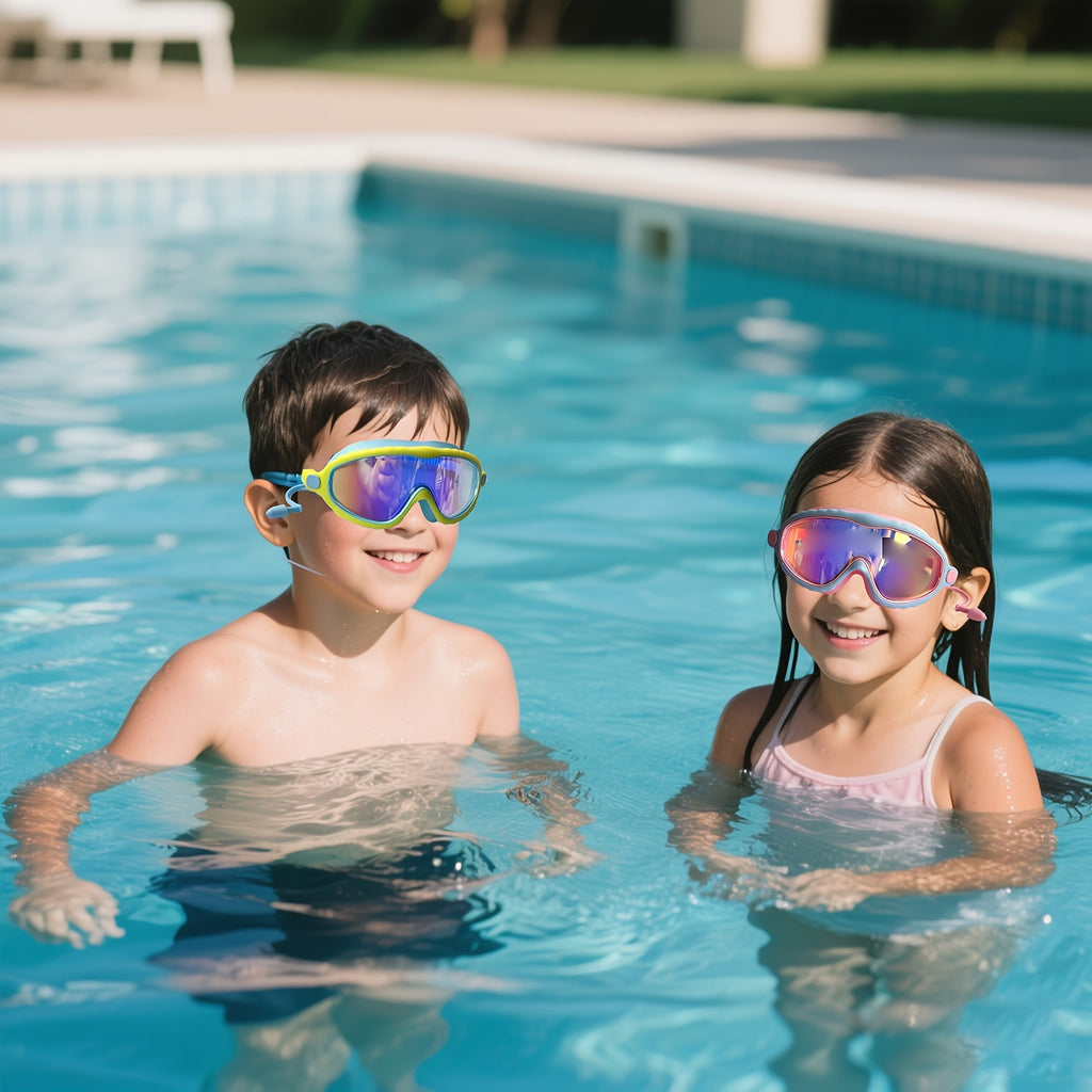 Kids Swim Goggles Anti-Fog Large Lens with Earplugs Waterproof Leak-Proof Swimming Goggles for Children Ages 3-14 Boys Girls Pool Beach Gift