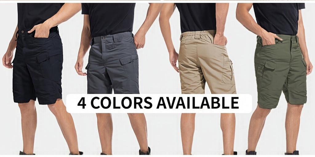Cargo Shorts for Men 2 Pack – Multi-Pocket 100% Polyester Regular Fit Outdoor Hiking Work Casual Shorts S-XXXL (Black, Gray, Khaki, Army Green)