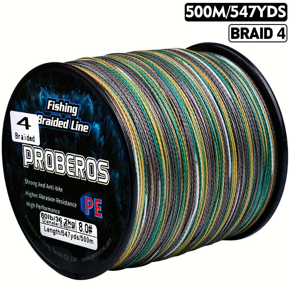 Braided Fishing Line 547 Yards 4 Strand 6LB-80LB Abrasion Resistant Zero Stretch Superline – Gray Green Camo Fishing Braid